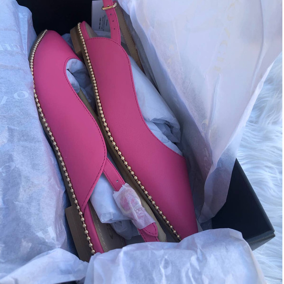 New 🎀 Coach Sandal Vae Skimmer Pink and Gold - Picture 7 of 8